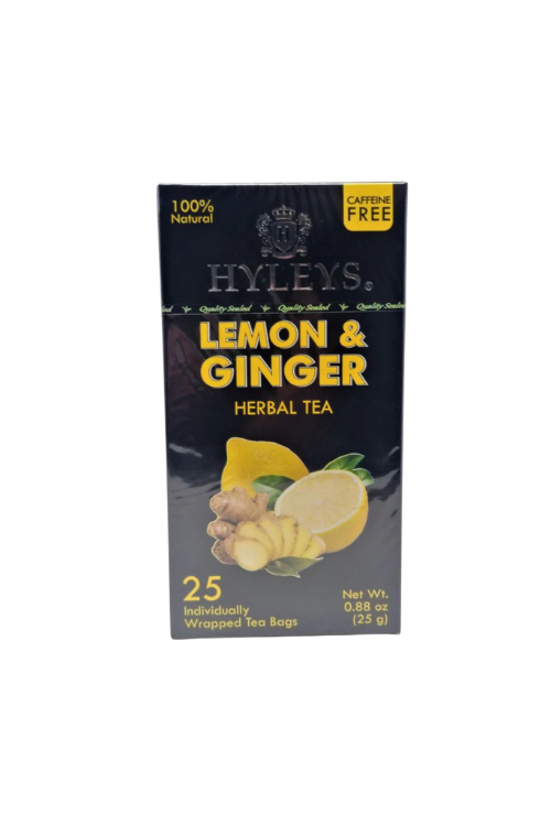 HYLEYS CAFFEINE FREE || LEMON & GINGER || HERBAL TEA 0.88 oz