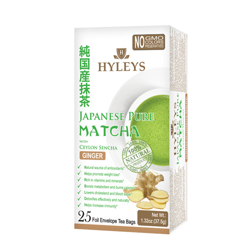 HYLEYS WELLNESS TEA MATCHA & GINGER 1.32oz