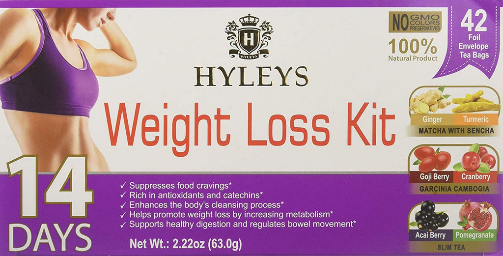 K - HYLEYS 14 DAYS WEIGHT LOSS KIT | 42 TEA BAGS | 2.22oz