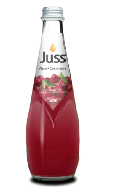 JUSS SOURCHERRY FRUIT DRINK 25 OZ (740ML) (GLASS BOTTLE) - TULUMBA