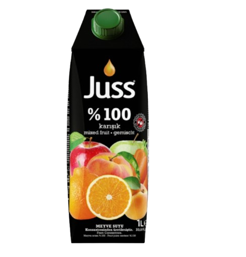 JUSS 100% Mixed Fruit Juice - 33.8 oz (1L) Tetra Pack (No Added Sugar)