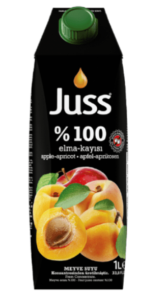 JUSS %100 APRICOT/APPLE JUICE 33.8 OZ (1000ML) (TETRA PACK) - TULUMBA