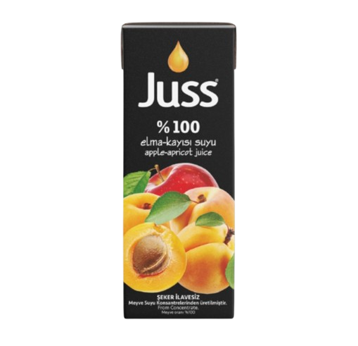 JUSS %100 APRICOT/APPLE JUICE 6.76 OZ (200ML) (TETRA PACK)