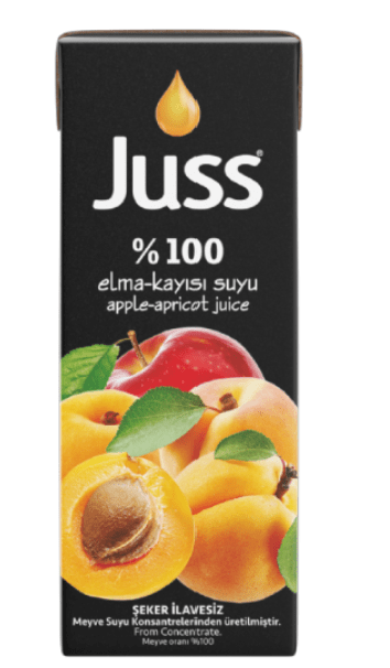 JUSS %100 APRICOT/APPLE JUICE 6.76 OZ (200ML) (TETRA PACK) - TULUMBA