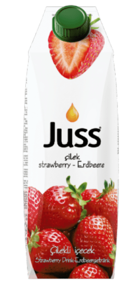 JUSS STRAWBERRY FRUIT DRINK 33.8 OZ (1000ML) (TETRA PACK) - TULUMBA