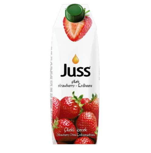 JUSS STRAWBERRY FRUIT DRINK 33.8 OZ (1000ML)  (TETRA PACK)