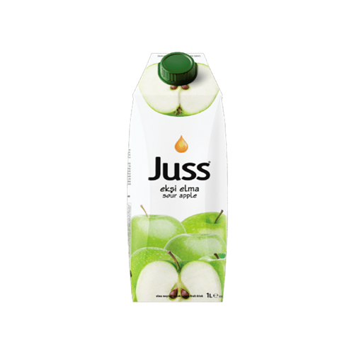 JUSS SOUR APPLE FRUIT DRINK 33.8 OZ (1000ML)  (TETRA PACK)