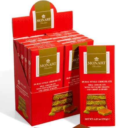 MONART DUBAI CHOCOLATE 7 OZ (195G) (10 UNIT) - TULUMBA