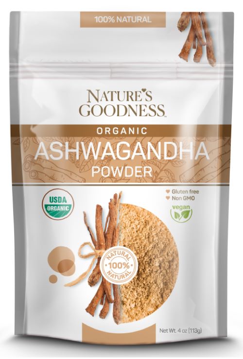 NATURE`S GOODNESS || USDA Organic Ashwagandha Powder || 4 oz || 12/CS