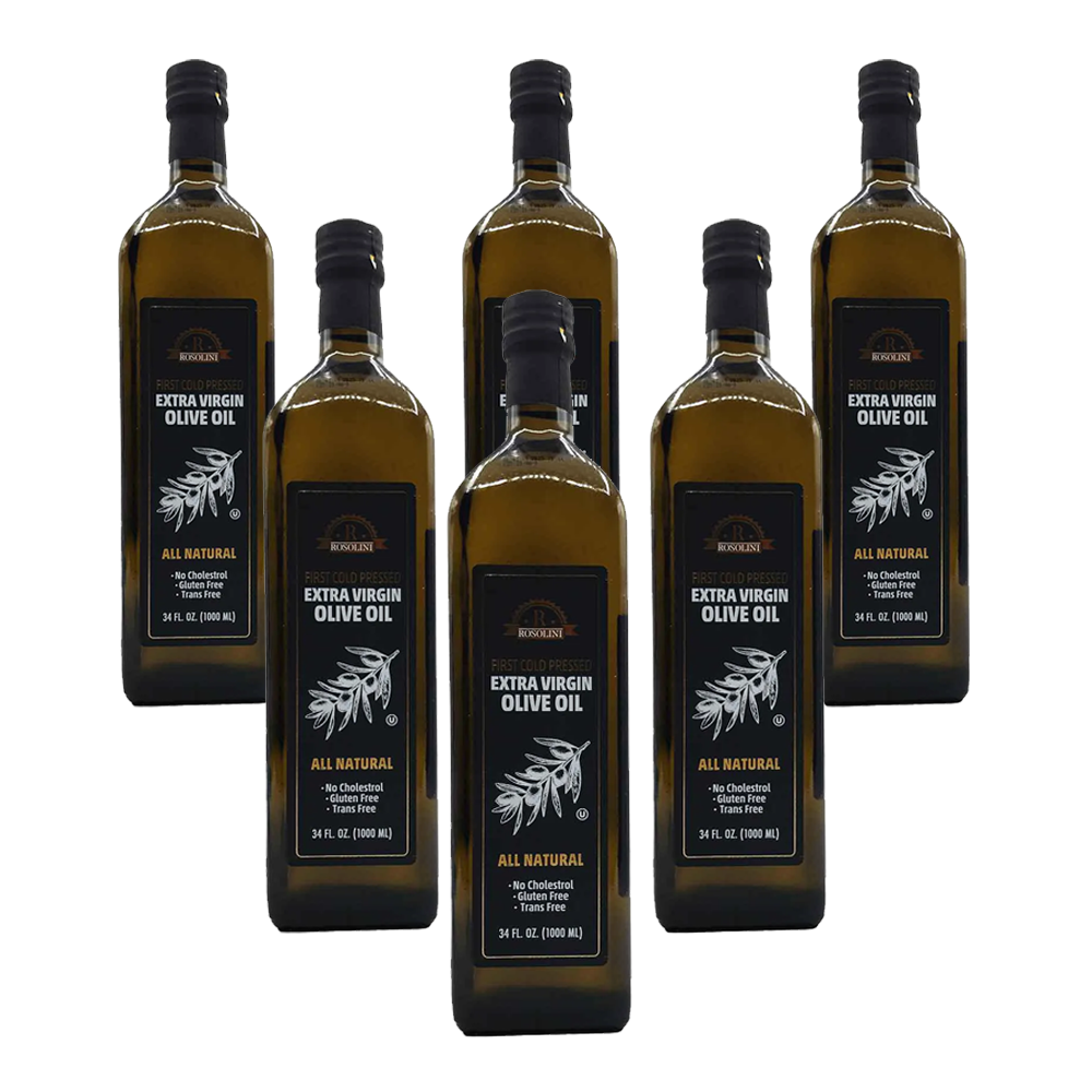Rosolini Gold Extra Virgin Olive Oil 34 fl oz Glass Bottle x 6 pcs