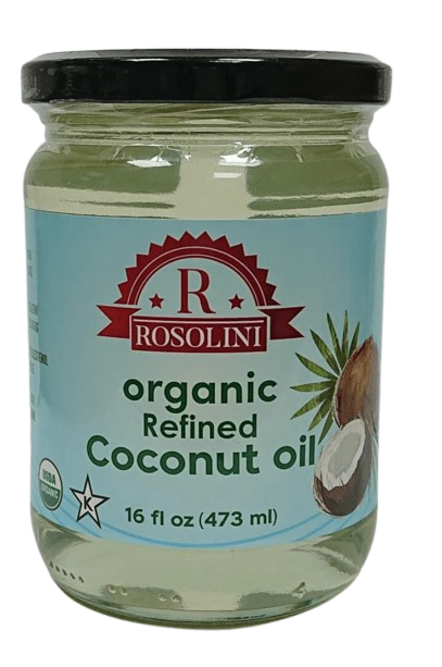 ROSOLINI ORGANIC REFINED COCONUT OIL 16 OZ (473ML)