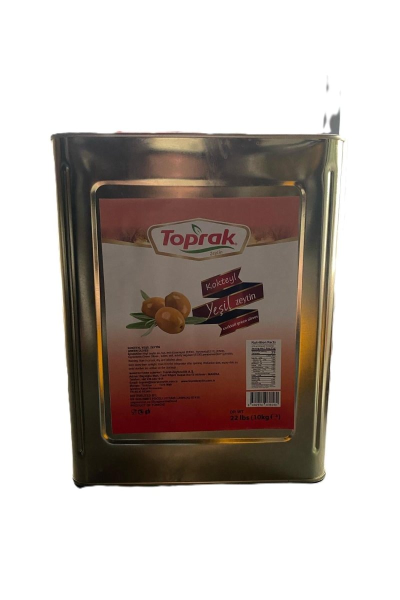 Toprak_Kokteyl Yesil Zeytin_Tin_141/170_352.7 OZ (10KG) - TULUMBA