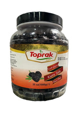 Toprak Black Olive - Oil Cured, Glass Jar, 201/230 Caliber, 35.3 oz (1 kg) - TULUMBA
