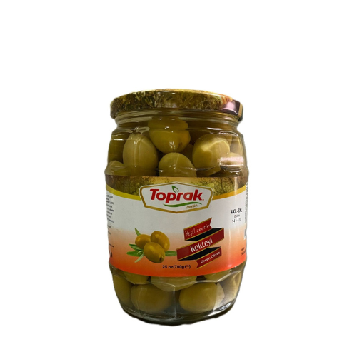 Toprak Cocktail Green Olives 141/170 14 oz (400 g) (Kokteyl Yesil Zetin)