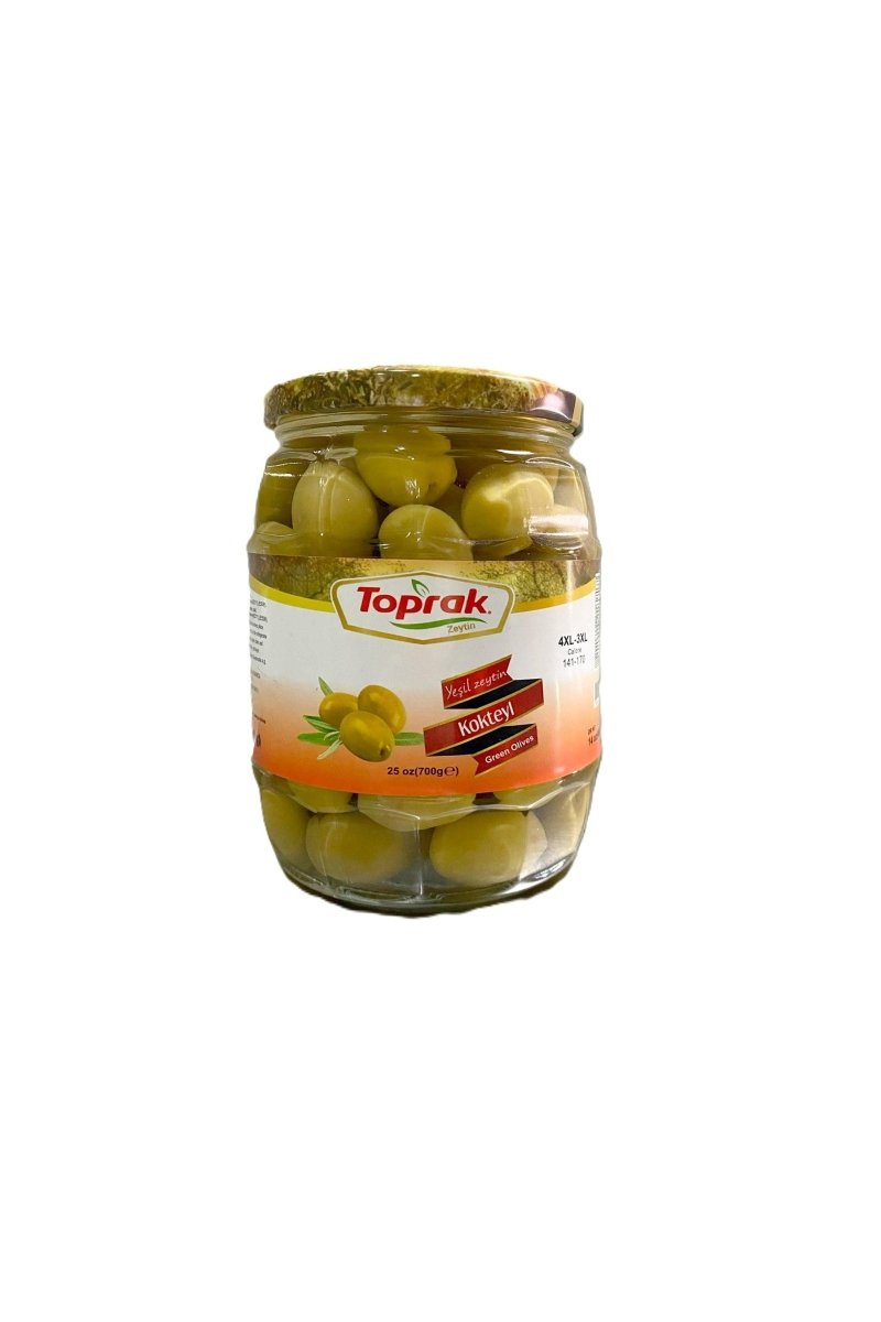 Toprak – Cocktail Green Olives – Glass Jar – 141/170 – 14.11 oz (400 g) - TULUMBA