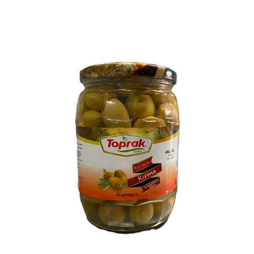 Toprak Cracked Green Olives 141/170 14 oz (400 g) (Kırma Yesil Zeytin)