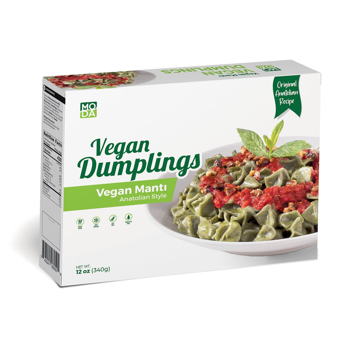 Moda Vegan Spinach Dumplings, 12oz (340g)