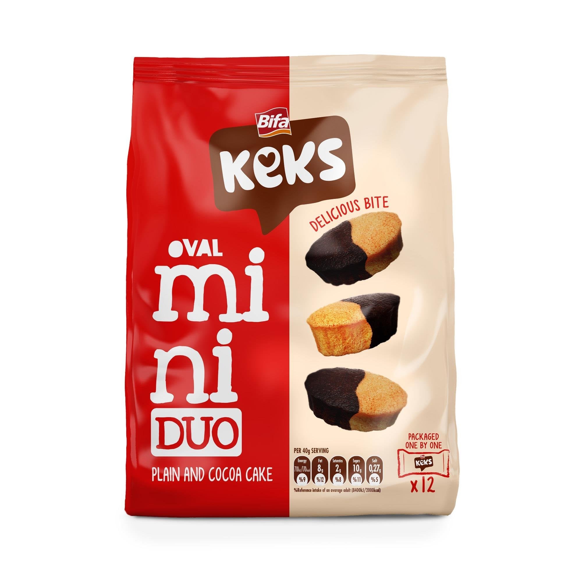 Bifa Keks Mini Oval Plain and Cocoa Cake – 170 g