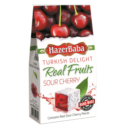 HAZERBABA SOUR CHERRY TURKISH DELIGHT 100GR