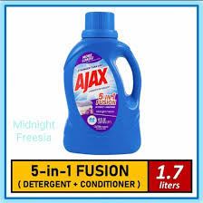 AJAX LIQUID LAUNDRY DETERGENT  5 IN 1 FUSION MIDNIGHT FRESSIA  60 OZ