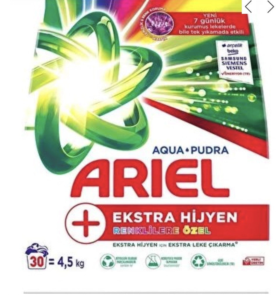 ARIEL POWDER DET. 4,5KG ( 159 oz) AQUA Powder for Colors