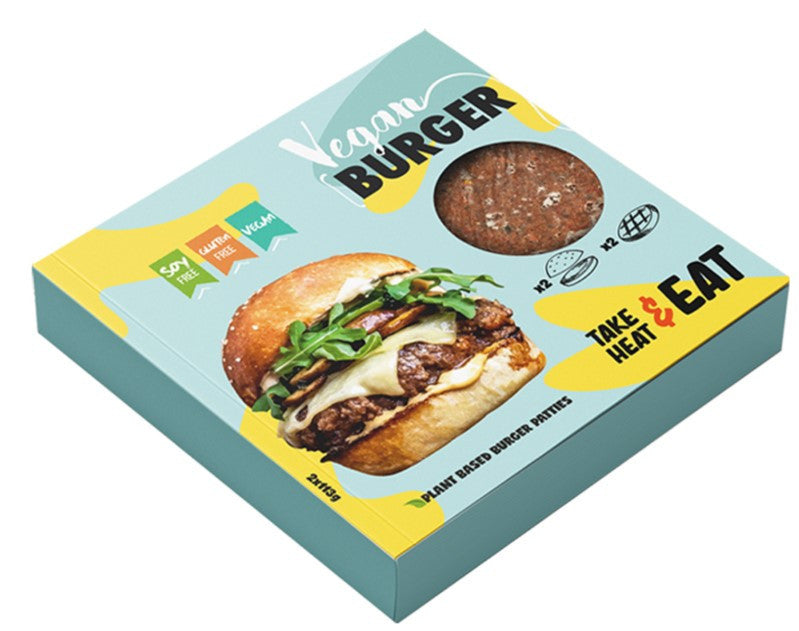 Take Heat & Eat IQF Vegan Burger Set (Burger 2x113g) (Burger Bun 2x80g) Set of 2( Retail Size)