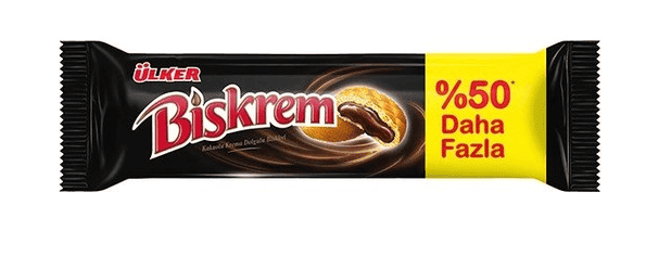 Ulker Biskrem Cookies with Cocoa Cream Fiiling Large Roll  5.29 oz