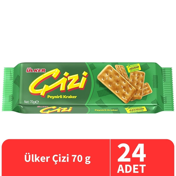 Ulker Cizi Plain Crackers 2.47 oz (70 g) x 24 pcs