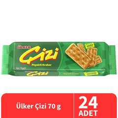 Ulker Cizi Plain Crackers 2.47 oz (70 g) x 24 pcs