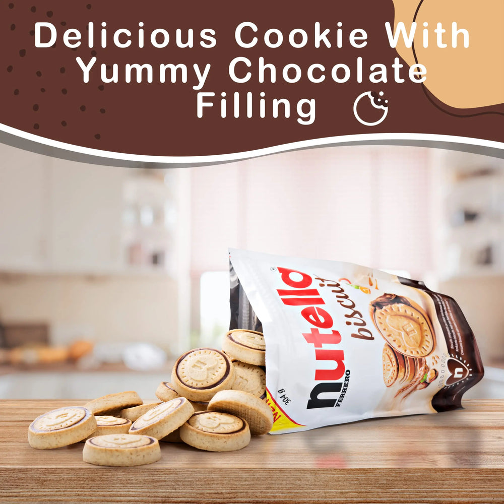 Nutella Biscuits – Crunchy Cookies Filled with Creamy Nutella, 304g